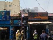 آتش‌سوزی مهیب در یک صافکاری در شرق تهران + فیلم