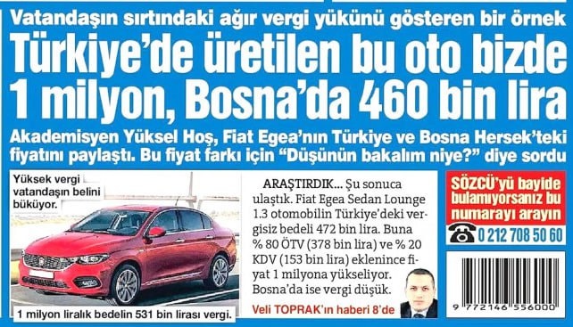 فروش خودروی تولید ترکیه در خارج به نصف قیمت! + عکس