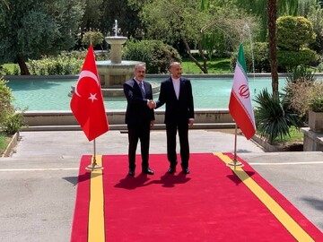 ورود وزیرخارجه ترکیه به ساختمان وزارتخارجه ایران