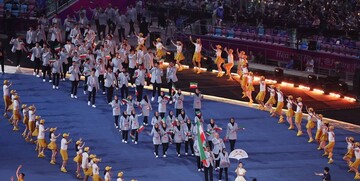 رژه کاروان ایران در مراسم افتتاحیه بازی‌های آسیایی + فیلم
