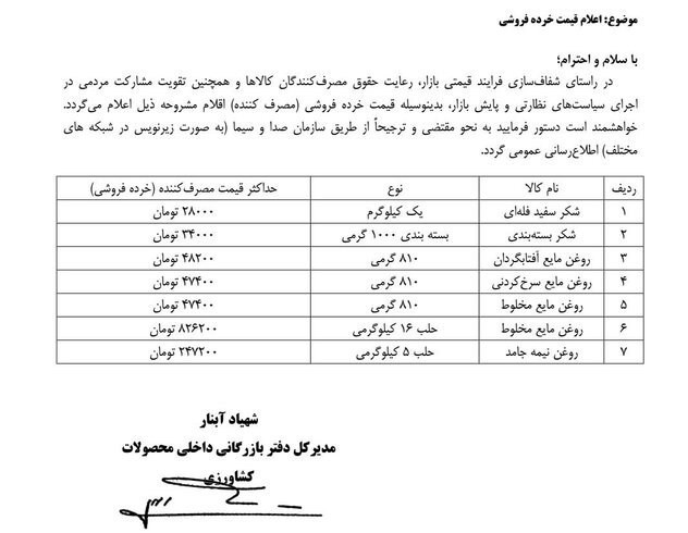 فوری؛ قیمت خرده فروشی شکر و روغن اعلام شد + جدول