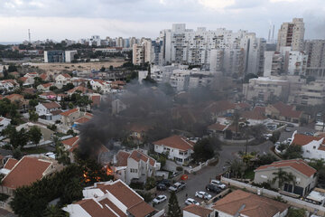 شهرک بندری اسرائیل زیر آتش شدید قسام + فیلم