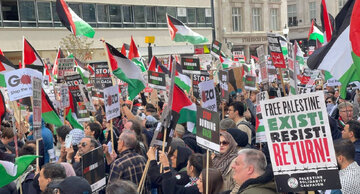تجمع هزاران نفر در حمایت از فلسطین در لندن + فیلم