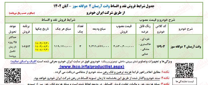 فوری؛ آغاز اولین فروش اقساطی ایران خودرو در آذرماه / بازپرداخت ۲ ساله با تحویل فوری + لینک