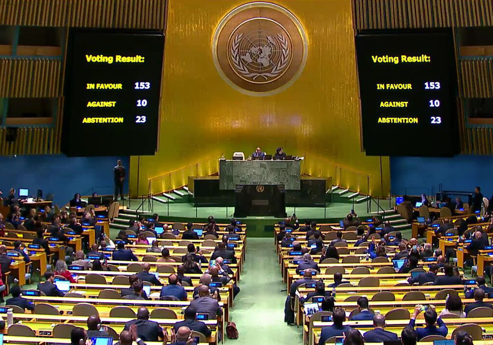 تصویب قطعنامه آتش‌بس فوری در غزه در مجمع عمومی سازمان ملل