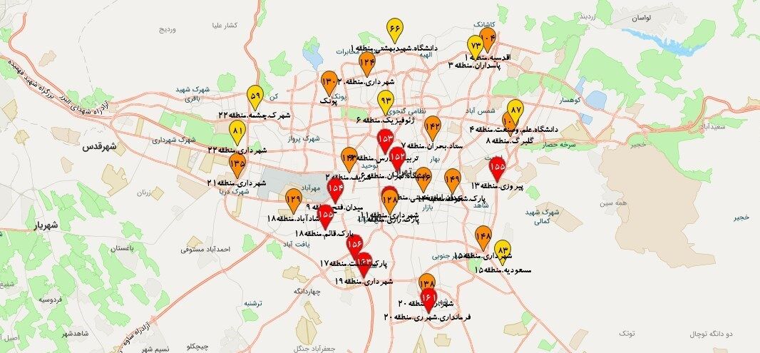 آلودگی هوای تهران مجددا به مرز خطرناک بازگشت