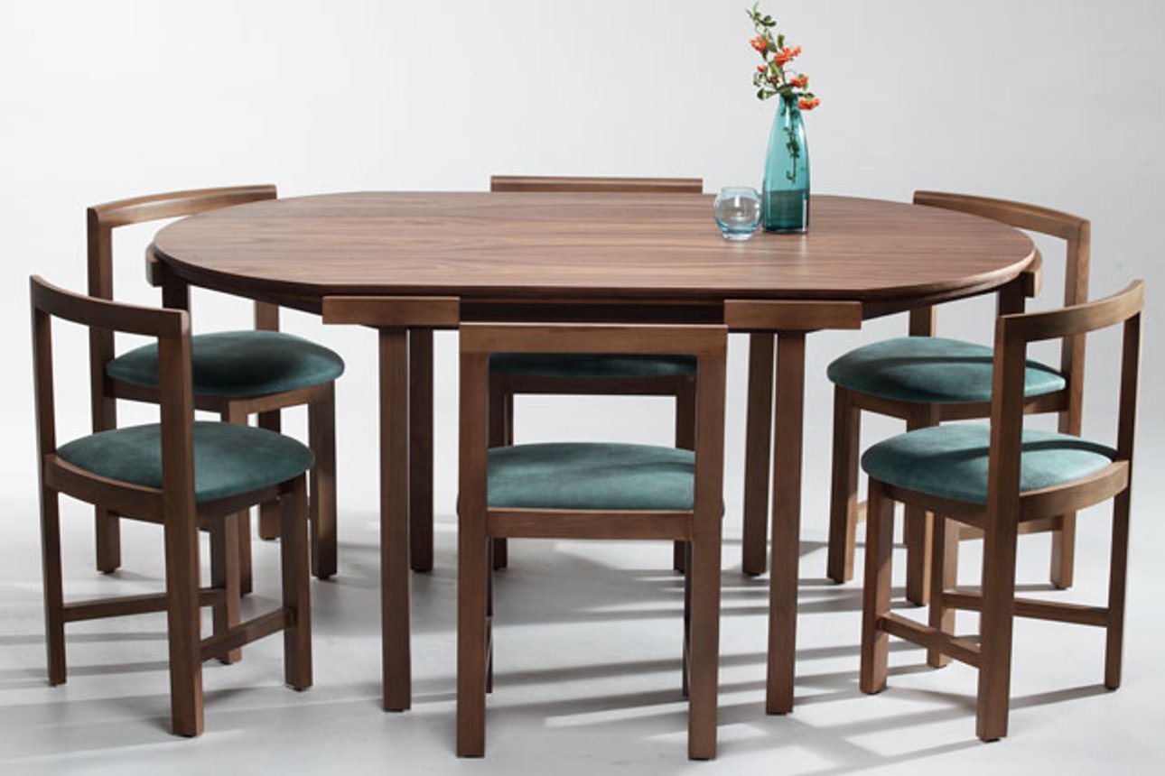 میز ناهار خوری کمجا چوب و فلز