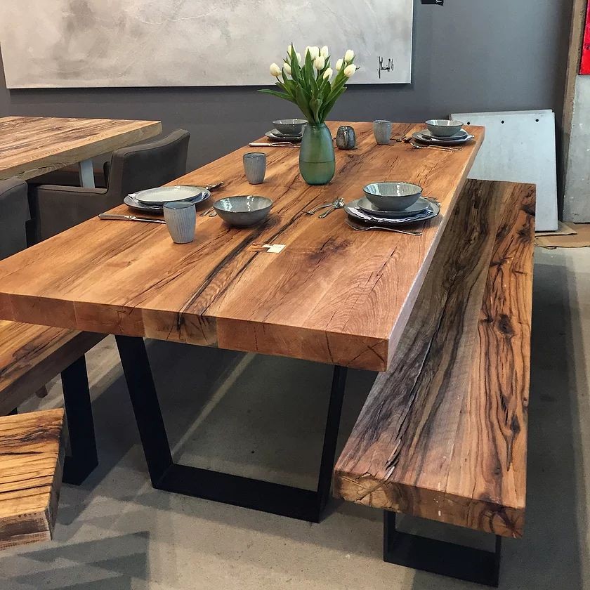 میز­ ناهار خوری کمجا چوب و فلز