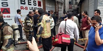آتش سوزی گسترده در بازار تهران + فیلم