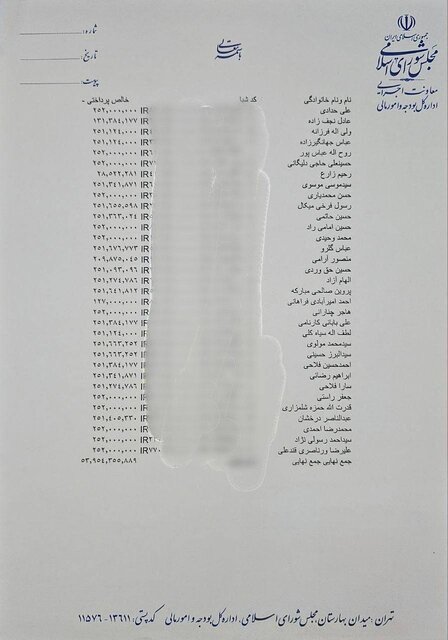 تصاویر اسناد حقوق نمایندگان مجلس + عکس