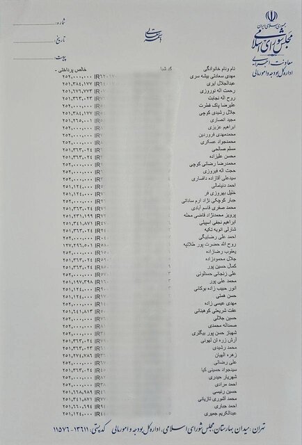 تصاویر اسناد حقوق نمایندگان مجلس + عکس