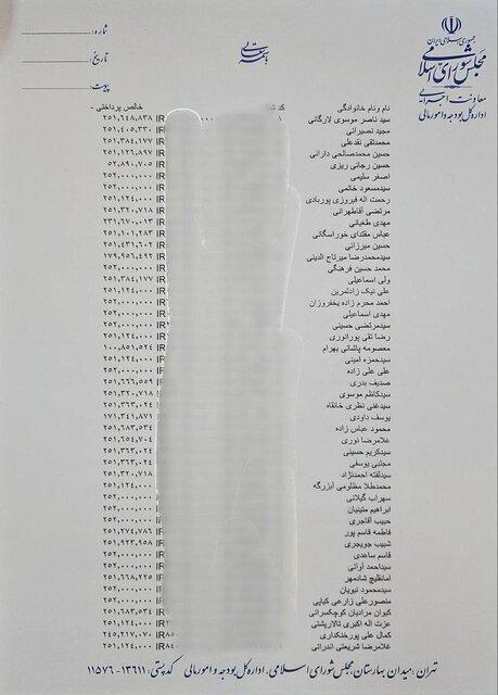 تصاویر اسناد حقوق نمایندگان مجلس + عکس