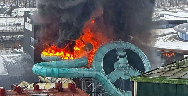 آتشسوزی شدید در پارک آبی سوئد + فیلم