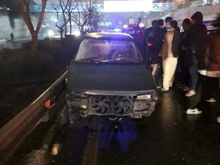 تصادف وحشتناک ۲ دستگاه خودرو سواری در تهران