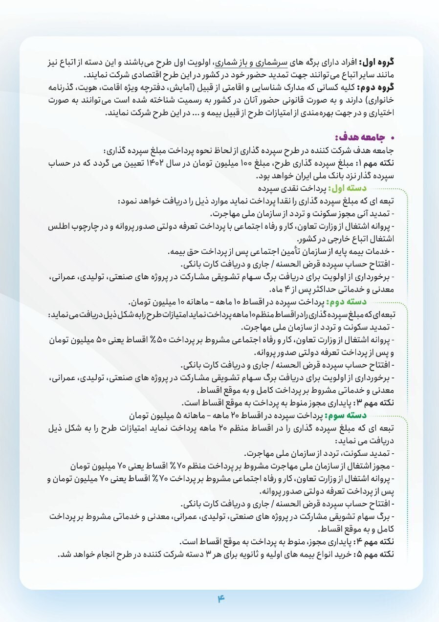 جزییات طرح سرمایه گذاری ۱۰۰ میلیون تومانی برای اتباع خارجی