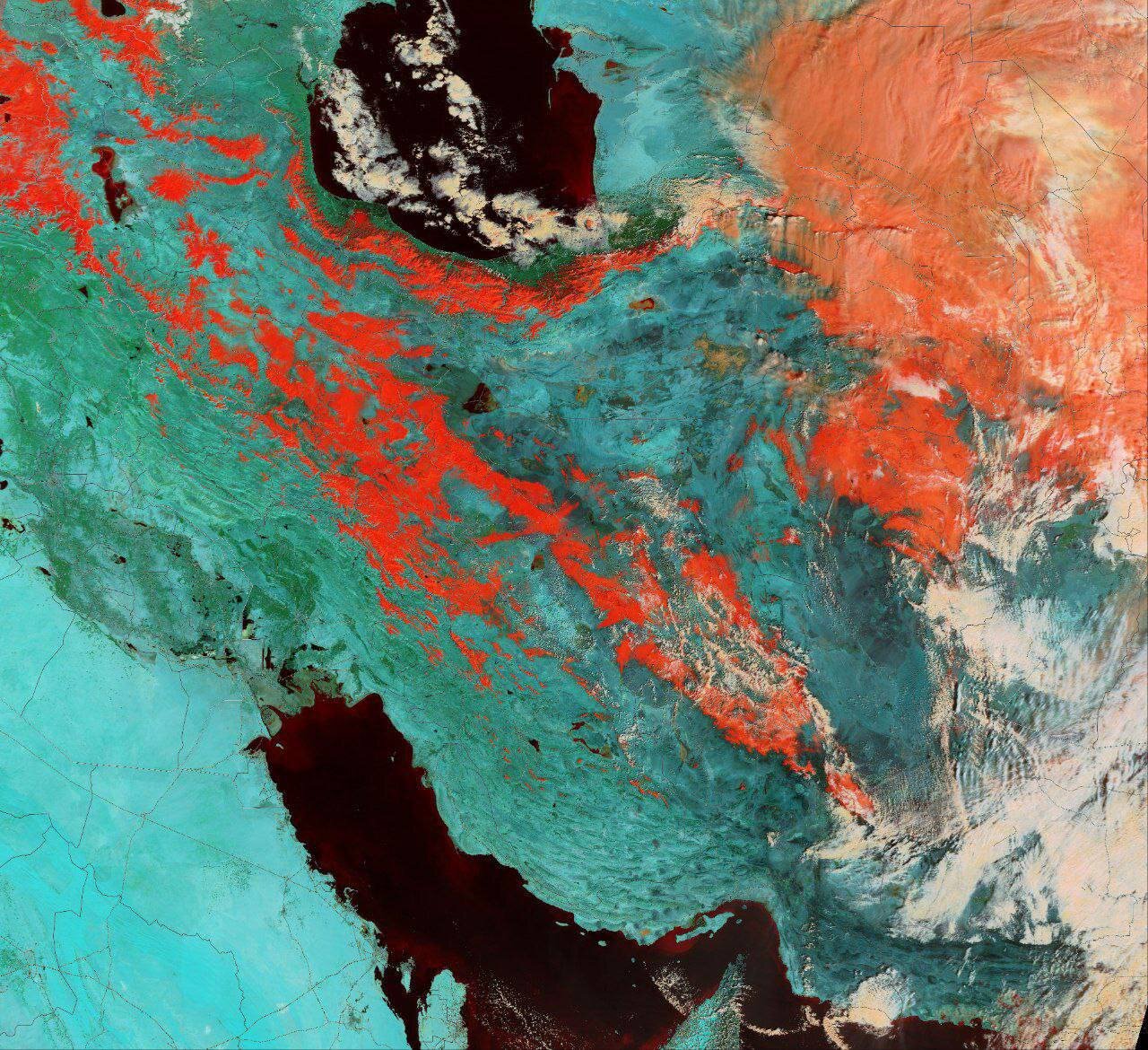 تصویر دیدنی ناسا از پوشش برف ایران + عکس