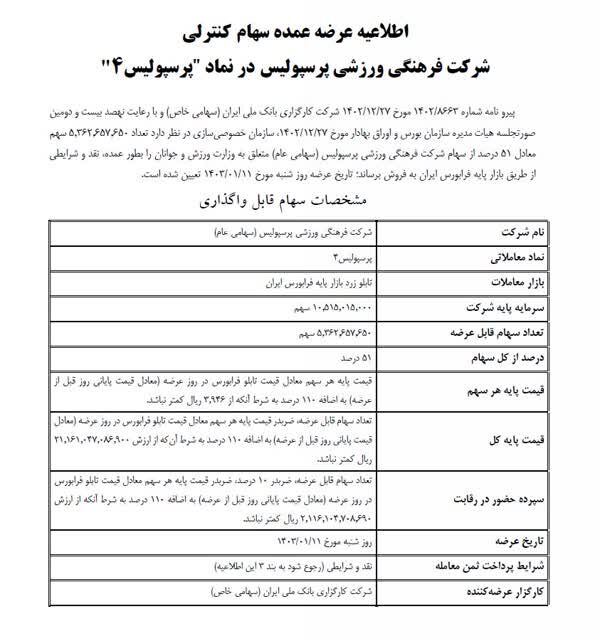 پرسپولیس گران تر از استقلال در فرابورس