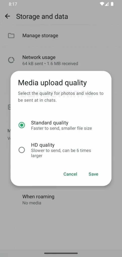 واتساپ امکان ارسال عکس‌ها و ویدیوها با کیفیت HD را فراهم می‌کند