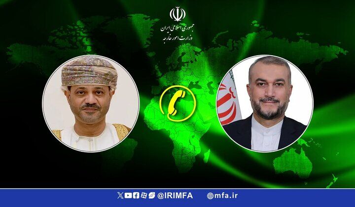 Iran, Oman FMs discuss Gaza, bilateral ties in phone call