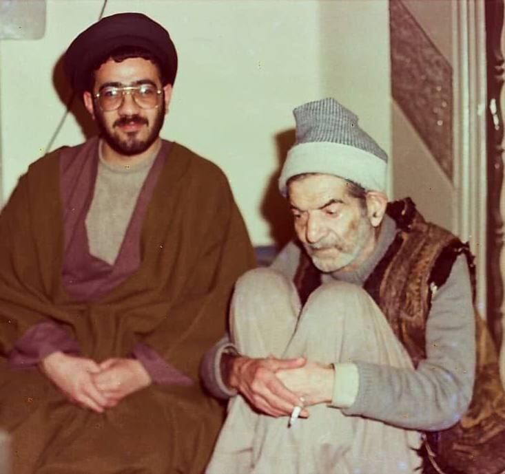 عکس کمتر دیده شده از آیتالله آل هاشم در منزل استاد شهریار
