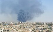 وقوع آتش‌سوزی گسترده در نجف + فیلم