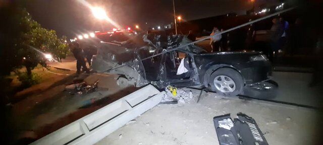 تصویری تلخ از سمند مچاله شده در تصادف مرگبار آزادگان