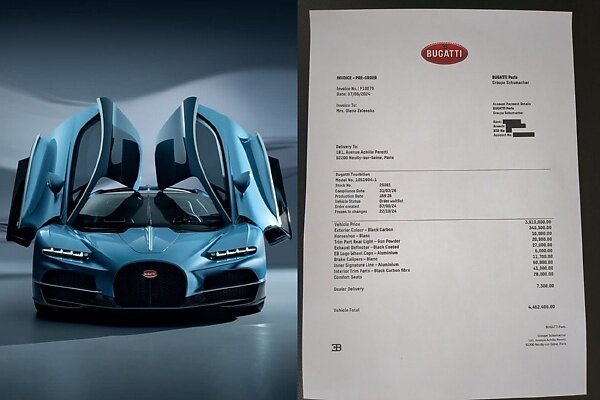 همسر زلنسکی جنجال به پا کرد/خرید بوگاتی گران قیمت در بحبوحه جنگ! + عکس