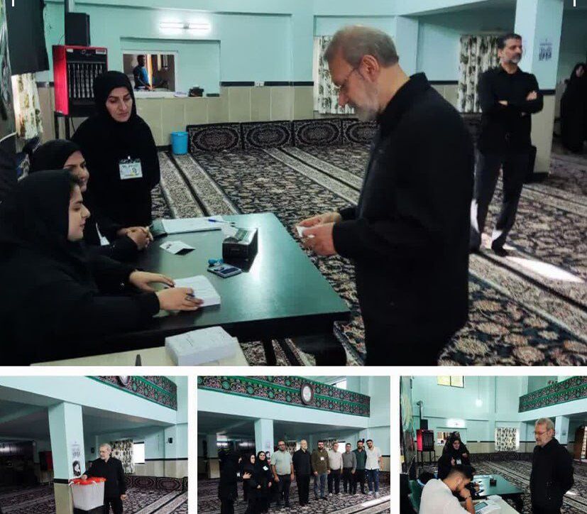 علی لاریجانی رای خود را به صندوق انداخت + عکس