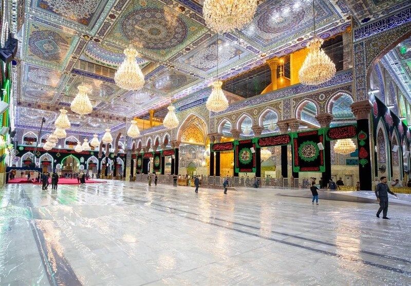 حرم امام حسین (ع) در آستانه محرم مفروش شد + عکس