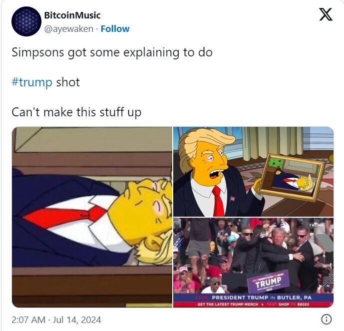 آیا سیمپسونها ترور ترامپ را پیشبینی کرده بودند؟ + عکس