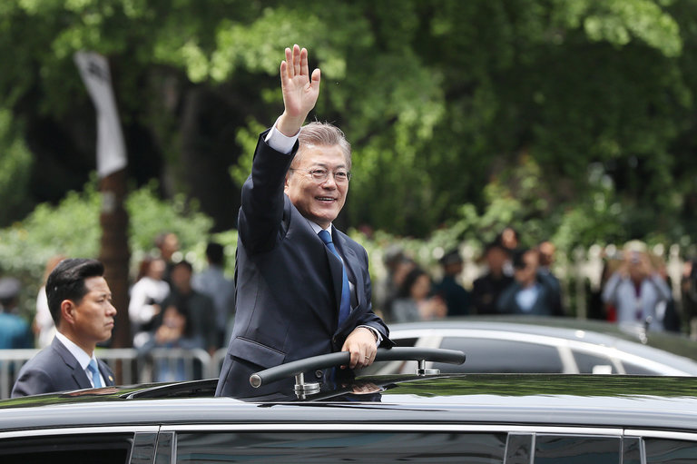 South Korea's Moon says 'high possibility' of conflict with North as missile crisis builds