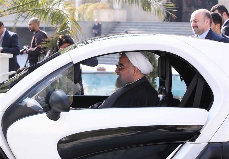 Iran President Test Drives Domestic Electric Car