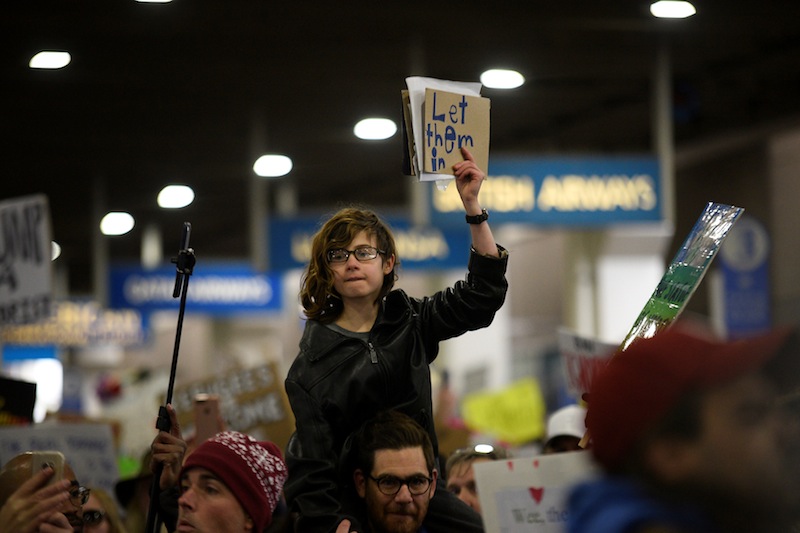 Tens of thousands in U.S. cities protest Trump immigration order