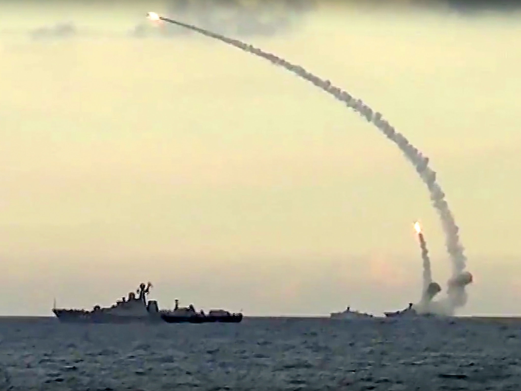 Russia fires cruise missiles at Islamic State targets from Mediterranean