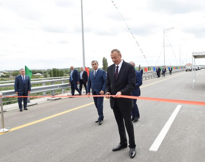 Ilham Aliyev opens section of Alat-Astara-Iran state border highway