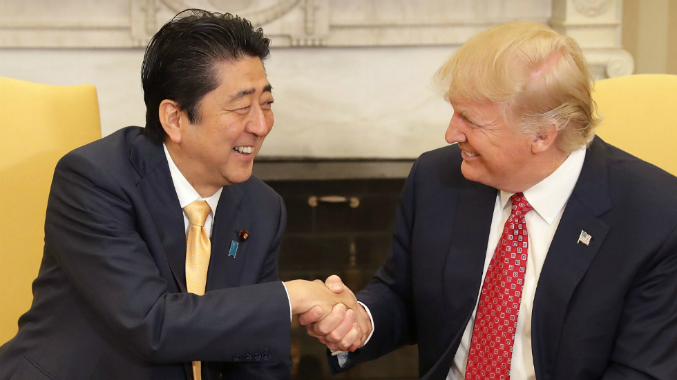 Abe praises Trump's security commitment after call on Syria, North Korea