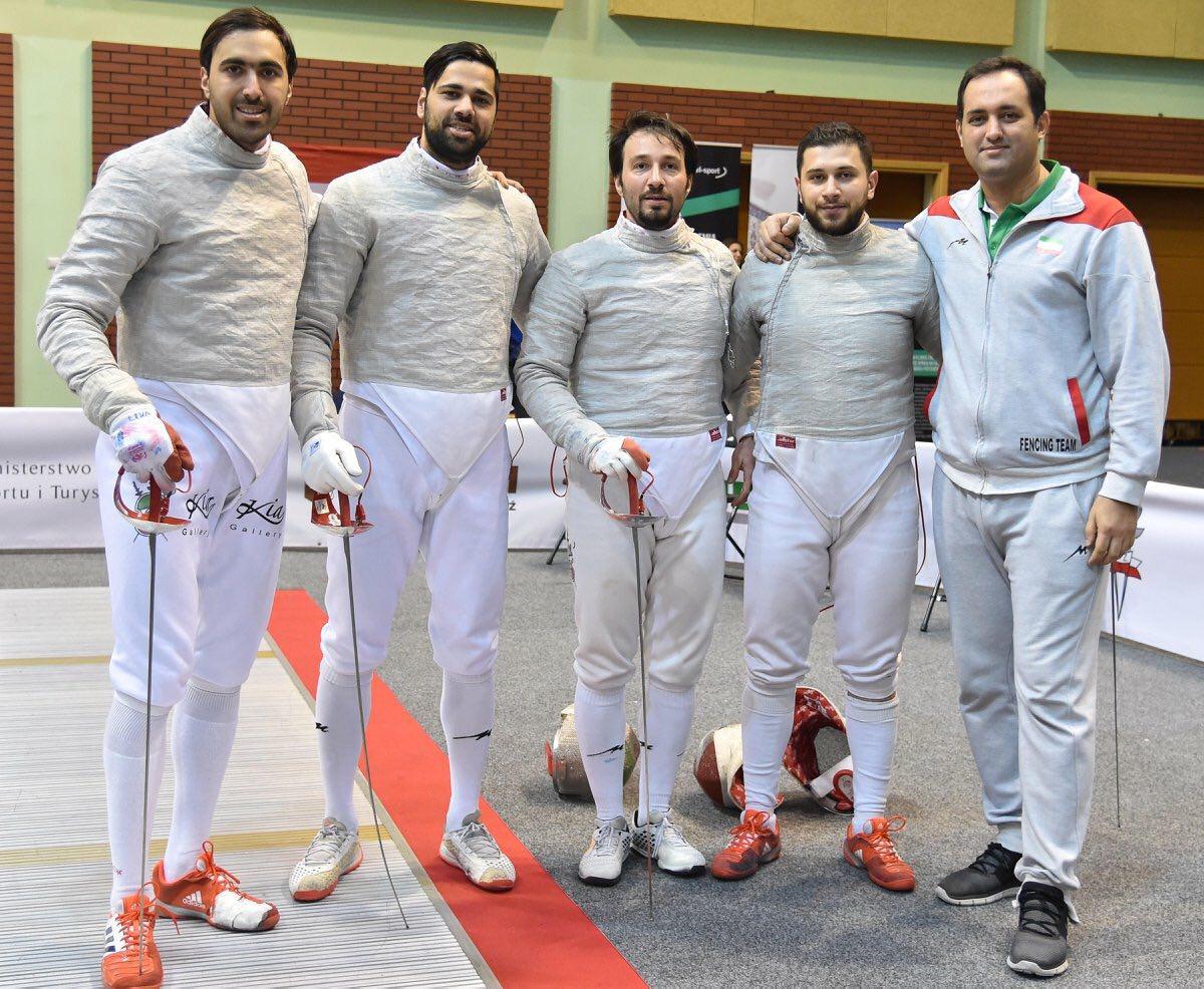 Iran sabre fencing team runner-up in Poland World Cup