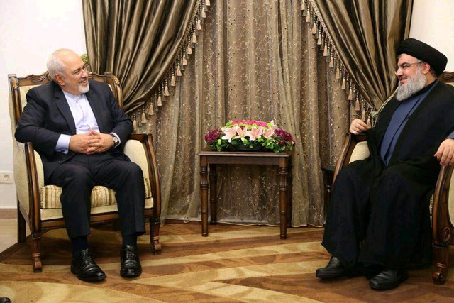 Zarif confers with Hezbollah secretary general