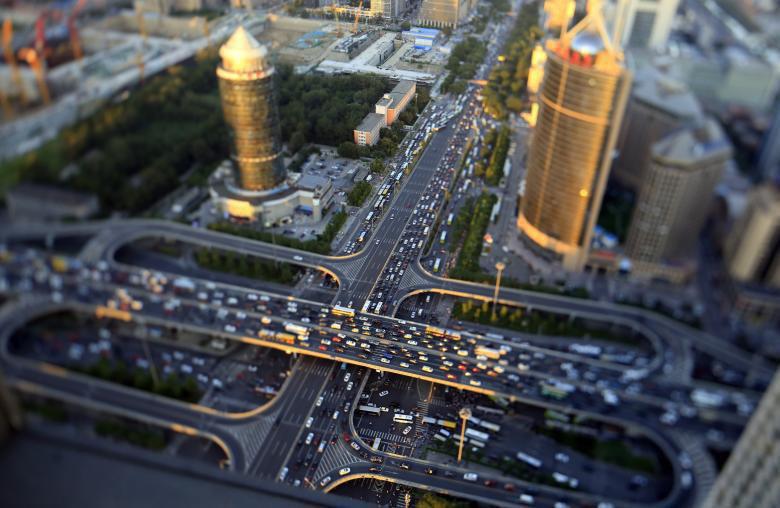 بزرگراه چند طبقه Guomao در چین +عکس