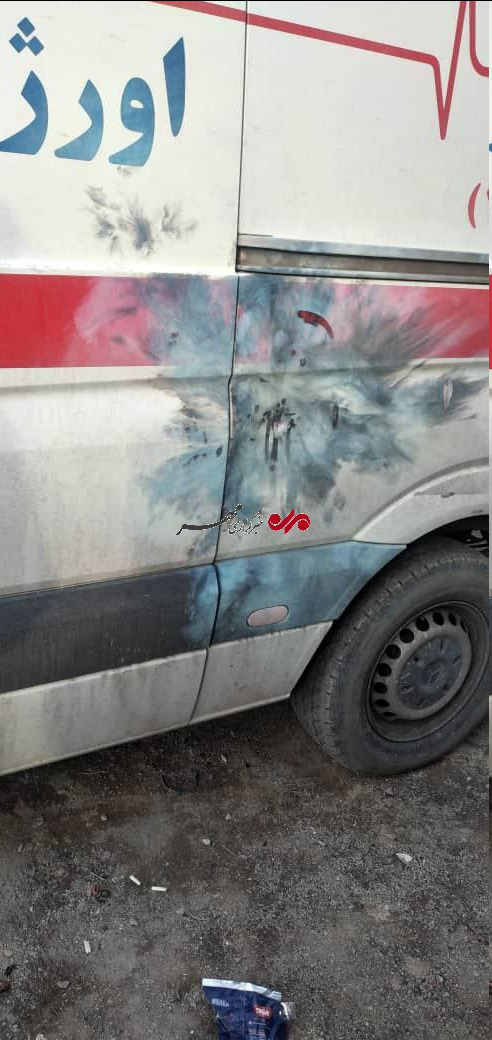 پرتاب نارنجک به سمت آمبولانس در مهرشهر کرج +عکس