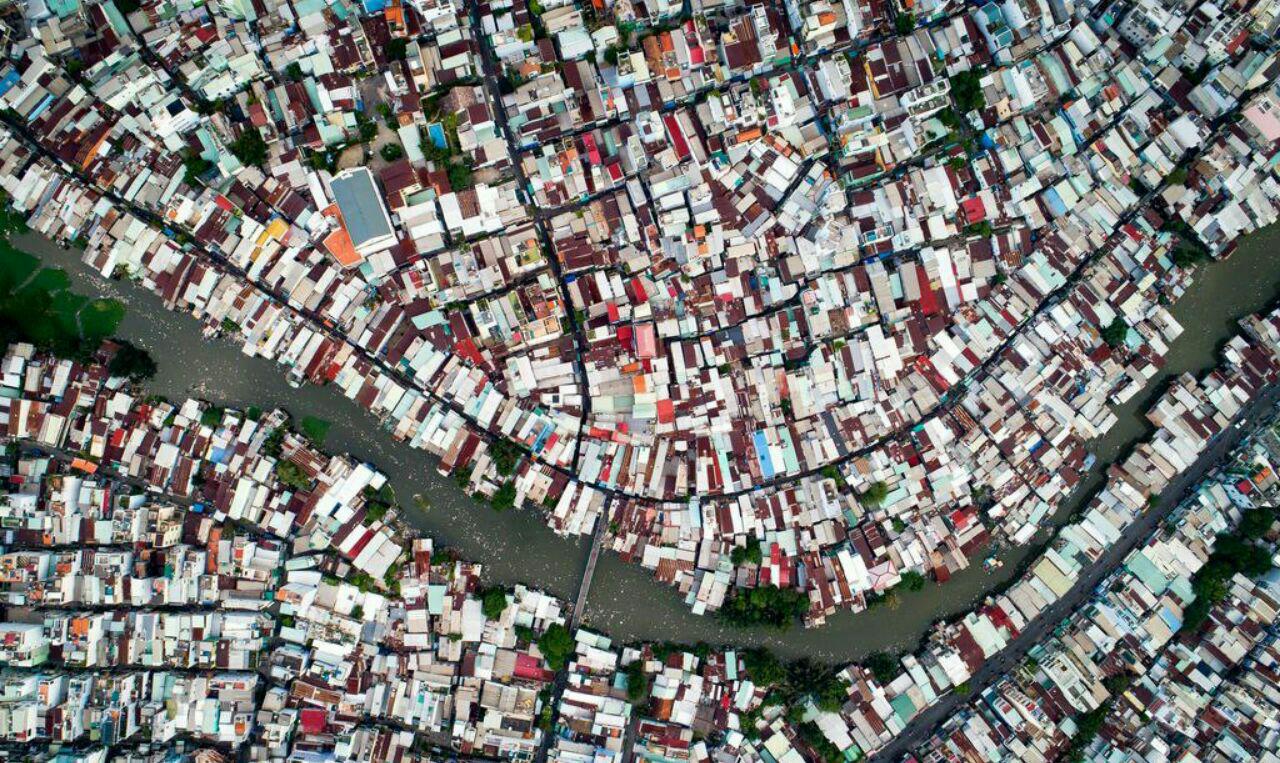 تصویری هوایی از منطقه‌ای در شهر هوشی مین ویتنام +عکس