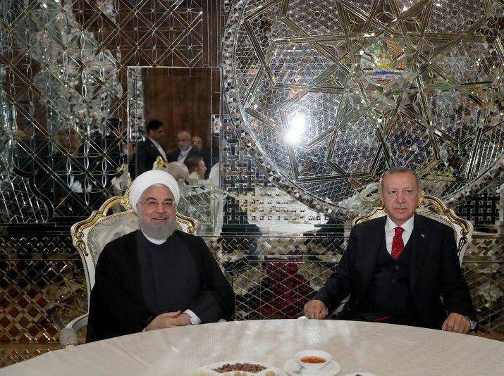 دیدار اردوغان و روحانی در تاجیکستان +عکس