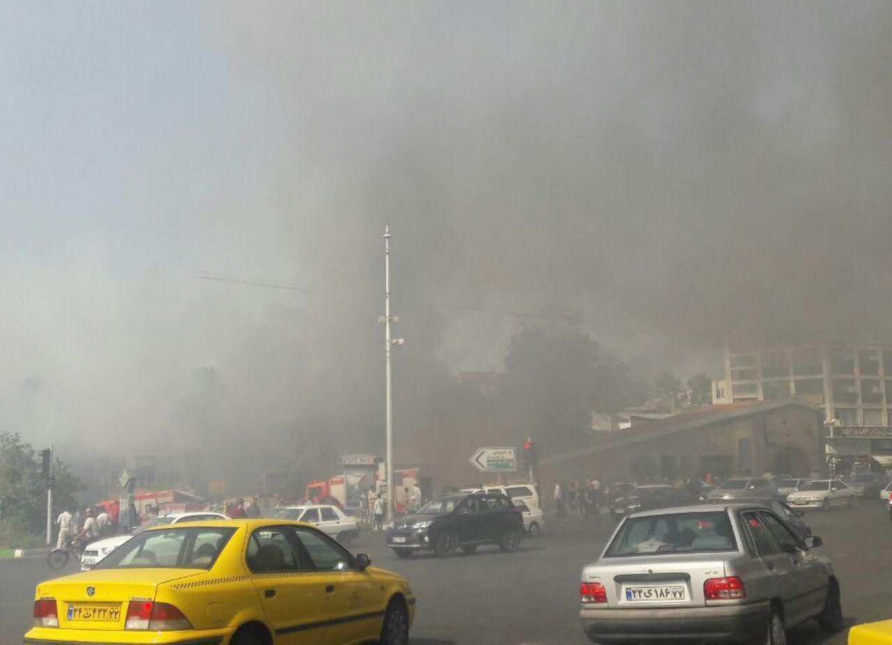 آتش‌سوزی در میدان میدان قدس تهران +عکس