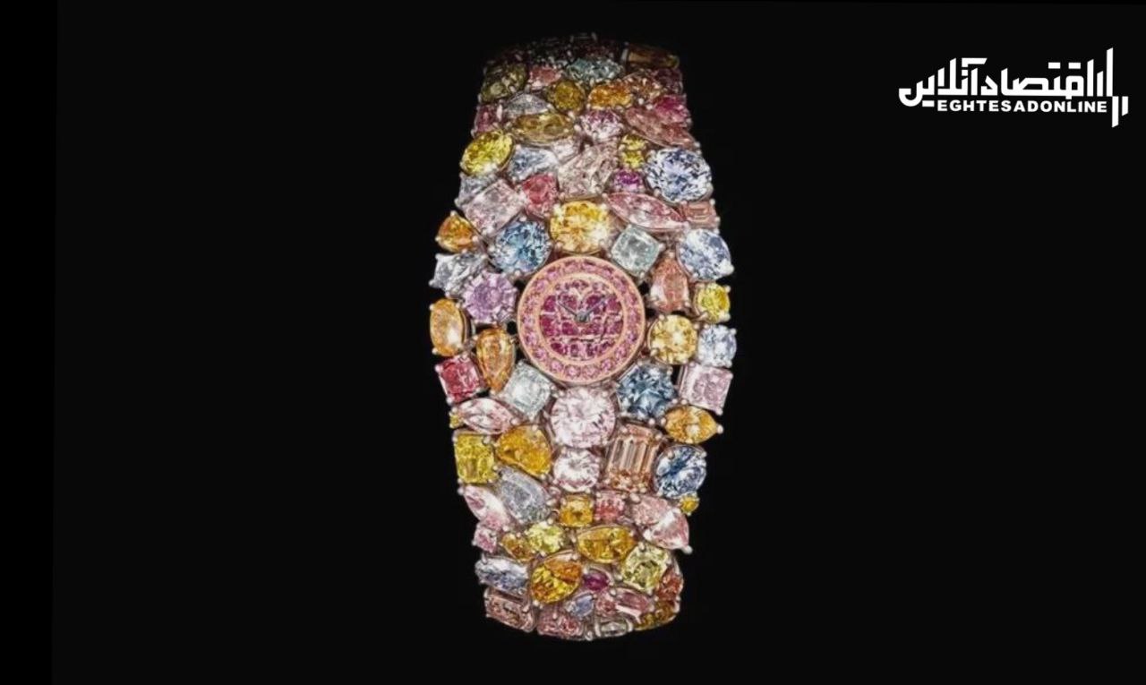 گرانترین ساعت مچی دنیا / ساعتی با ١١٠ قیراط الماس رنگی + عکس