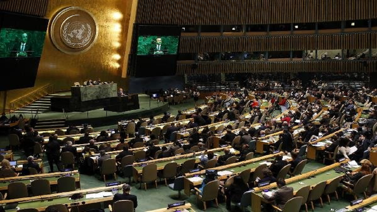 حضور هیات جمهوری اسلامی ایران در سالن‌مجمع عمومی ملل متحد