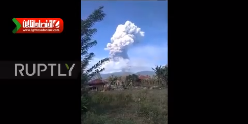 آتشفشان پس از زلزله مخرب در اندونزی! +فیلم 