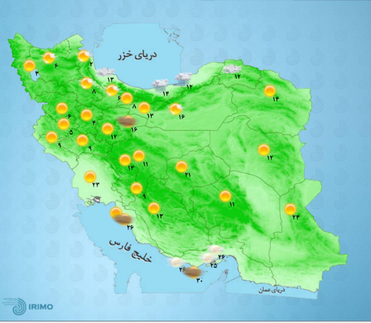 کاهش محسوس دما در استان‌های شمال البرز