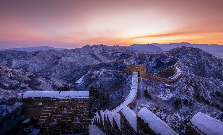 نمای برفی زیبا دیوار چین +تصاویر