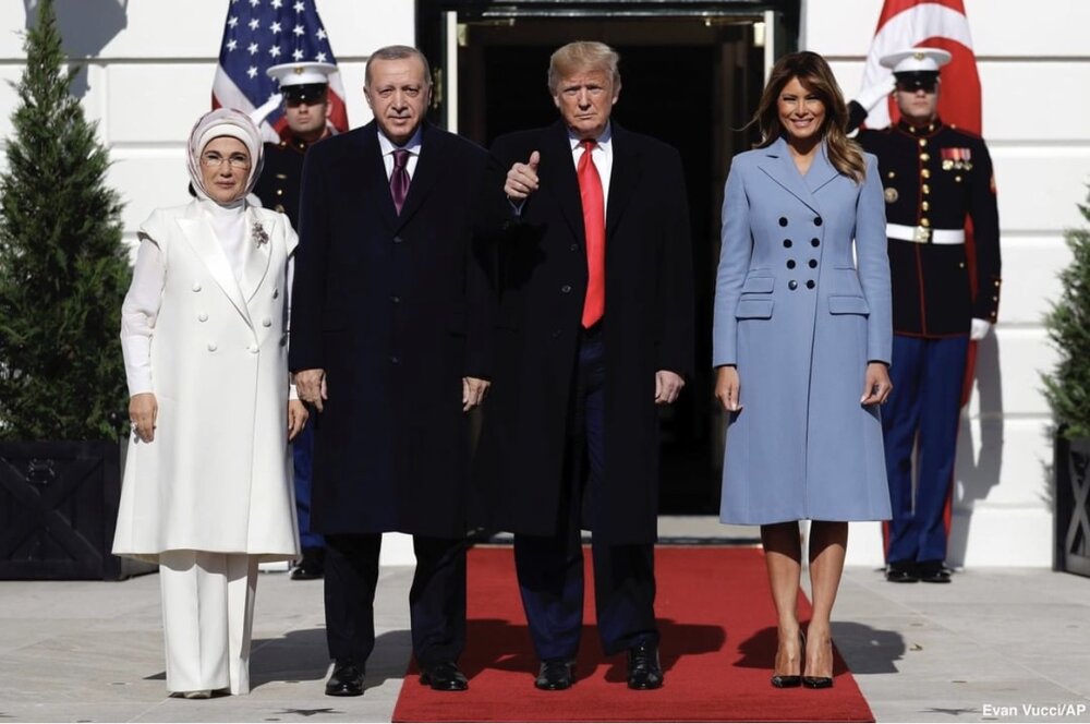 پوشش همسران ترامپ و اردوغان در کاخ سفید +عکس