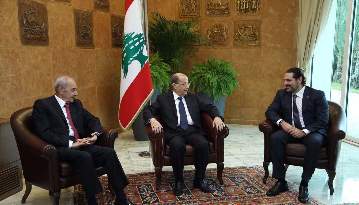 نخستین نشست روسای سه‌گانه لبنان پس از استعفای حریری
